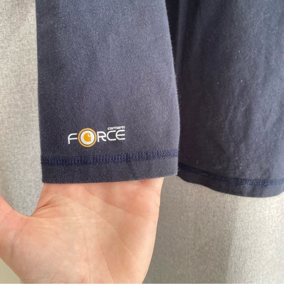 Carhartt Force Original Fit Men's Navy Long Sleeve Shirt sz XL - Picture 6 of 6